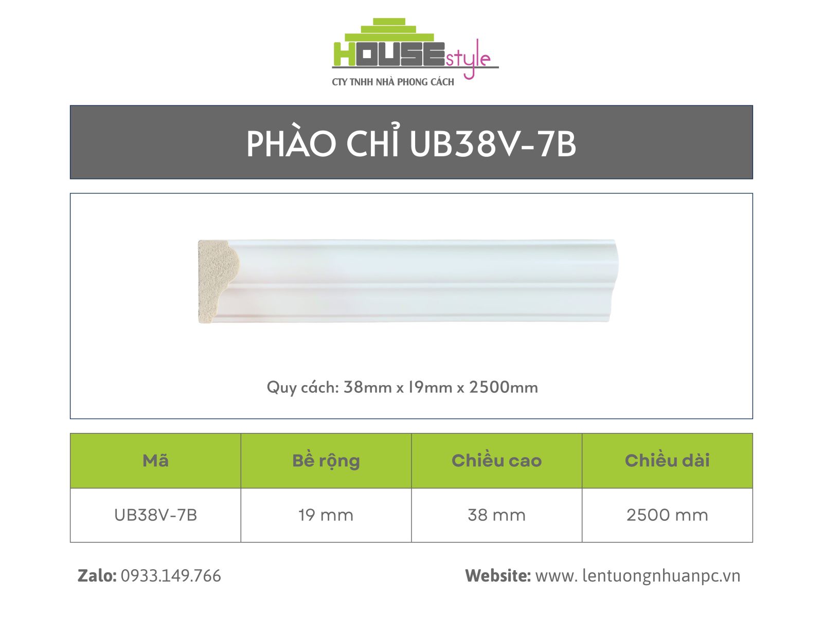 Phào chỉ NPC UB38V-7B