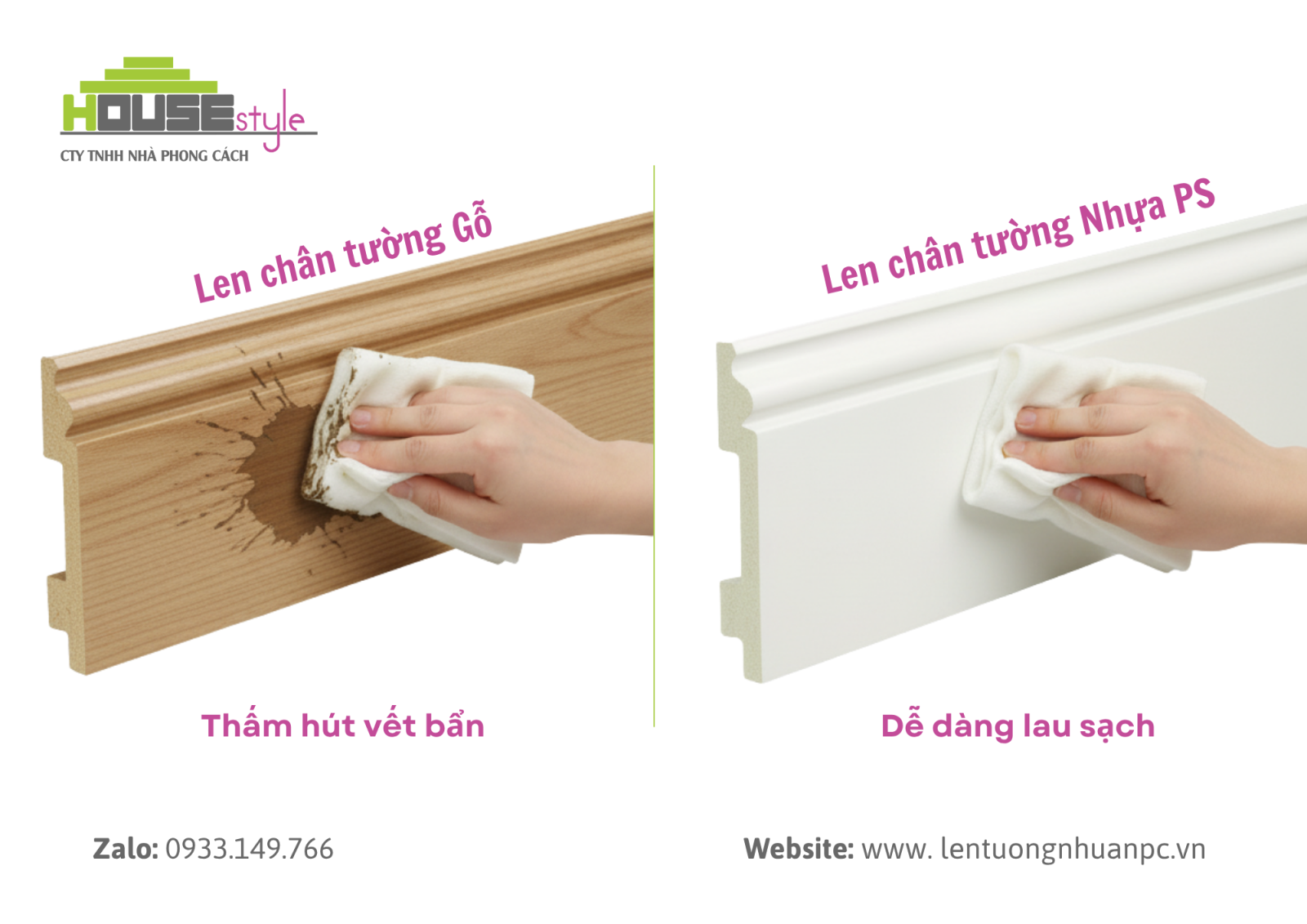 len chân tường nhựa giả gỗ