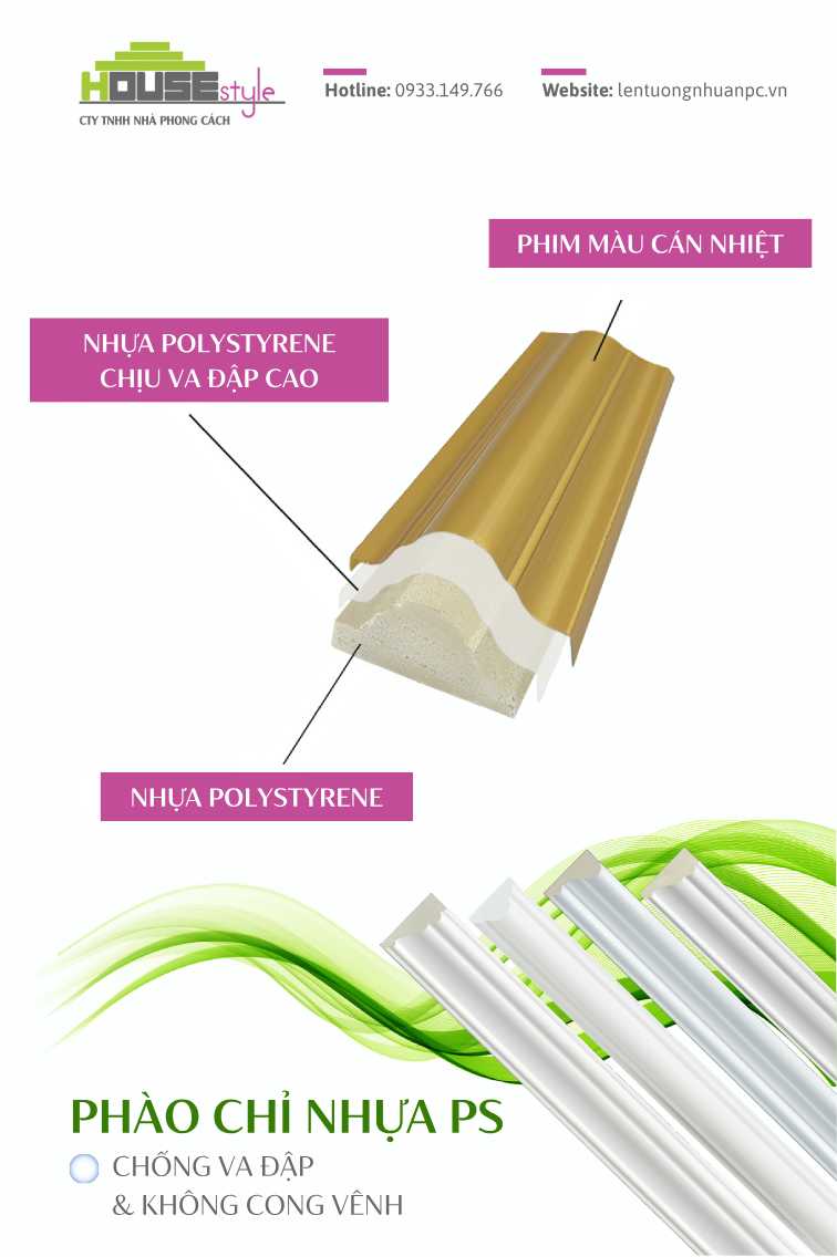 phào chỉ nhựa PS