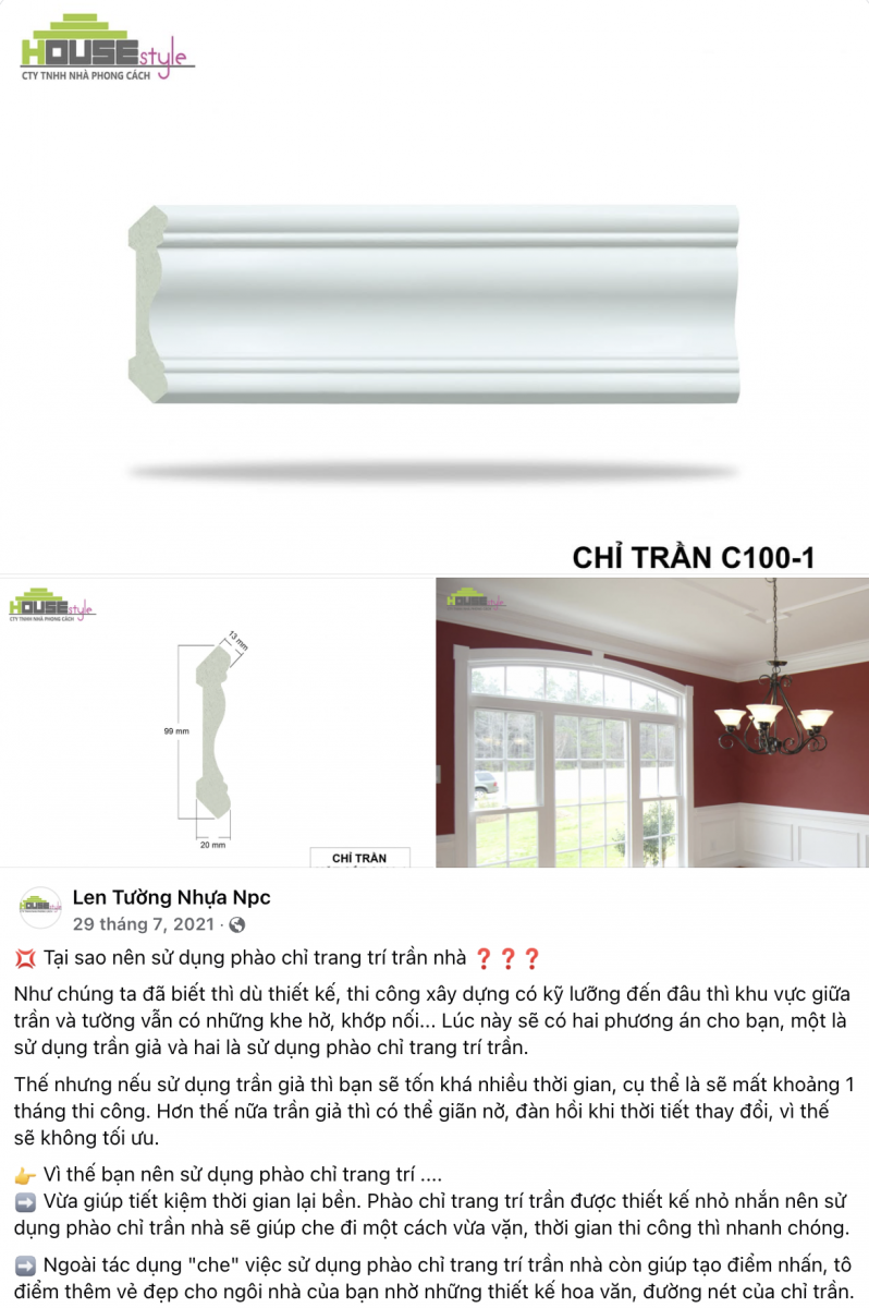 Phào Chỉ Trang Trí Trần Nhà
