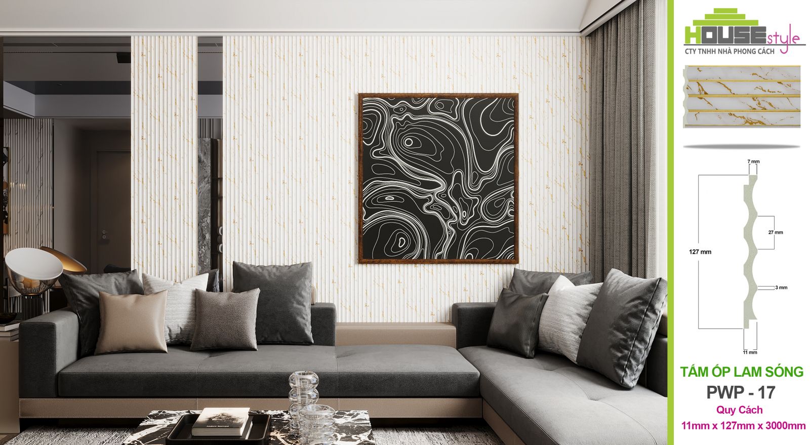 TẤM ỐP TƯỜNG LAM SÓNG PWP
